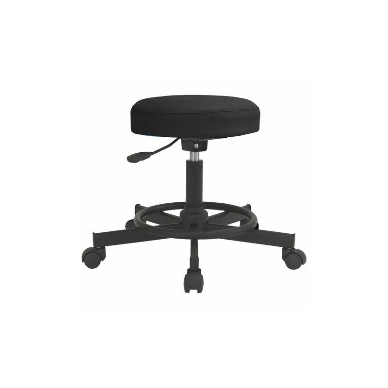 Стул кресло оператора, без спинки, без подлокотников, кожзам, черное главное фото