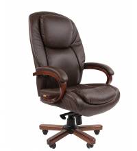Кресло руководителя Сhairman 408, мультиблок, кожа+PU, коричневое