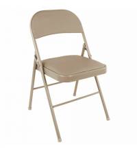 Стул складной  "Golf Plus CF-003 КОМФОРТ", бежевый каркас, кожзам бежевый, В КОРОБЕ, 533027