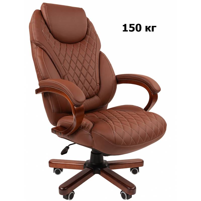 Кресло руководителя СHAIRMAN 406 коричневое экопремиум (дерево) главное фото