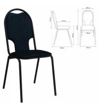 Стул для посетителей РС02М, черный каркас, кожзам черный