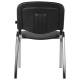 Стул для персонала и посетителей  "Iso CF-001", хромированный каркас, ткань серая с черным. Фото товара с разных ракурсов.