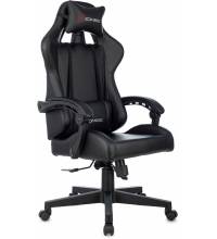 Кресло игровое Zombie GAME TETRA черный/карбон эко.кожа крестов. пластик