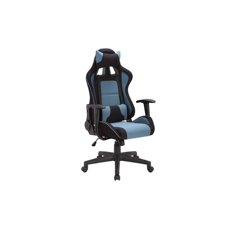 Игровое кресло  "GT Racer GM-100", две подушки, ткань, черное/голубое, 531818 главное фото