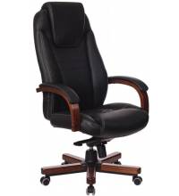 Кресло бюрократ T-9923 WALNUT_BLACK   (Натуральная кожа)