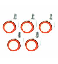 Упаковка бело-оранжевых колесиков на полиуретановой основе (5шт)