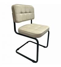 Стулья КОМПЛЕКТ 2 шт., РС14М, черный каркас, велюр, бежевый, разобранные