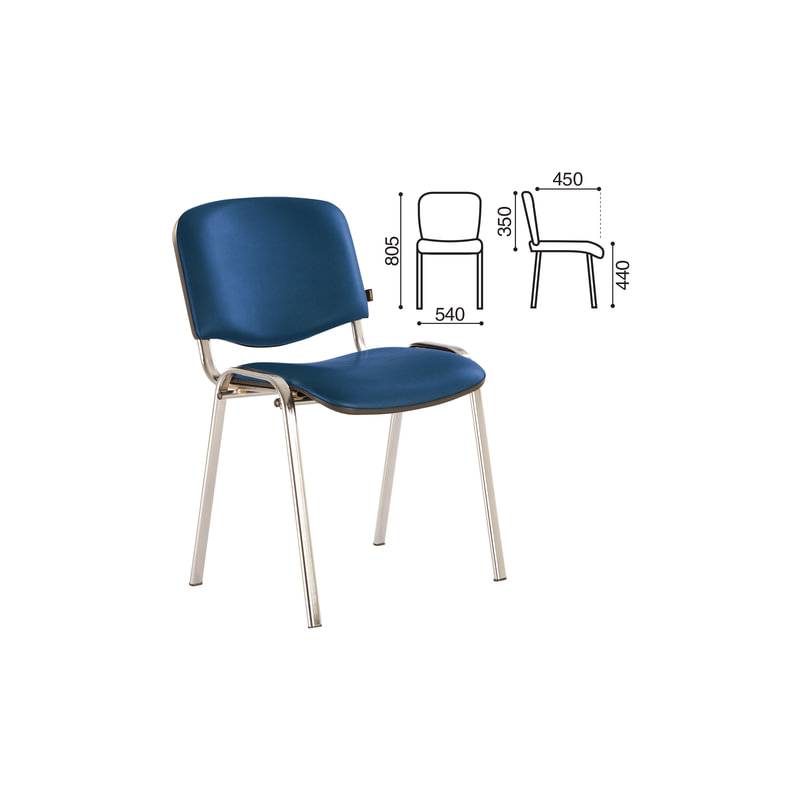Стул для персонала и посетителей  "Iso CF-001", хромированный каркас, кожзам синий главное фото