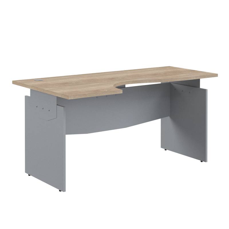 Стол письменный эргономичный OCET 169(L) Дуб Сонома светлый/Металлик 1600x860x750 главное фото