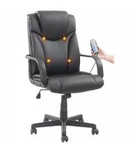 Кресло руководителя Relax MS-001, 4 массажных модуля, экокожа, черное