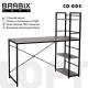 Стол на металлокаркасе BRABIX LOFT CD-005, 1200х520х1200 мм, 3 полки, цвет дуб антик, 641222 главное фото в маленьком размере