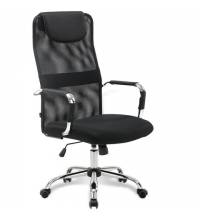 Кресло руководителя Fit EX-514, с подголовником, хром, черное