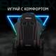 Игровое кресло  "Striker GM-121", синхромеханизм, 2 подушки, экокожа/велюр, черное, 532962. Фото товара с разных ракурсов.