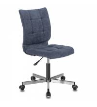 Кресло BRABIX Stream MG-314, без подлокотников, пятилучие серебристое, ткань, темно-синее, 532397, MG-314_532397