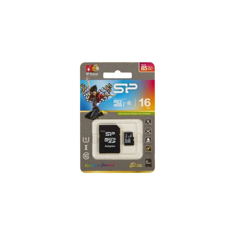 Флеш карта microSDHC 16Gb Class10 Silicon Power SP016GBSTHBU1V10-SP + adapter главное фото