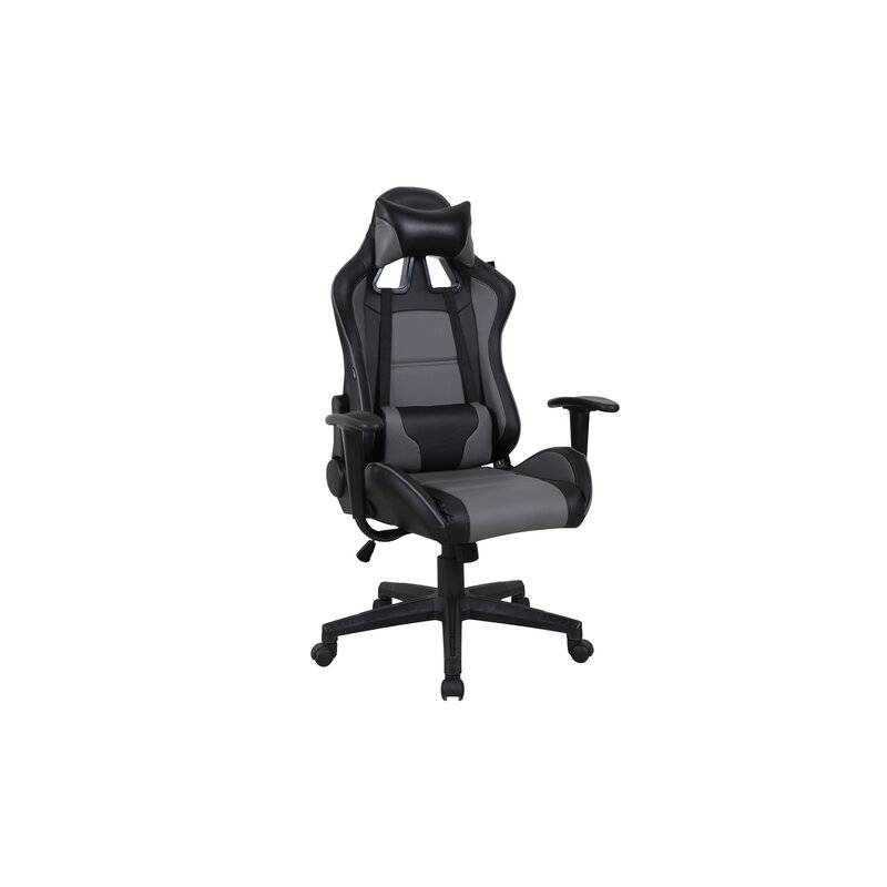 Игровое кресло  "GT Racer GM-100", две подушки, экокожа, черное/серое, 531926 главное фото