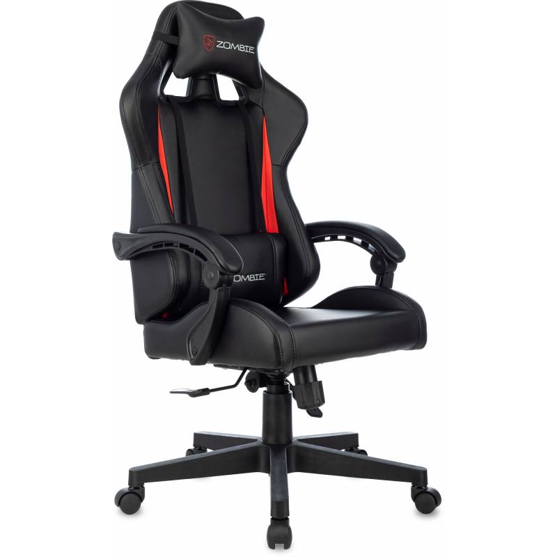 Кресло игровое Zombie GAME TETRA черный/красный эко.кожа крестов. пластик главное фото