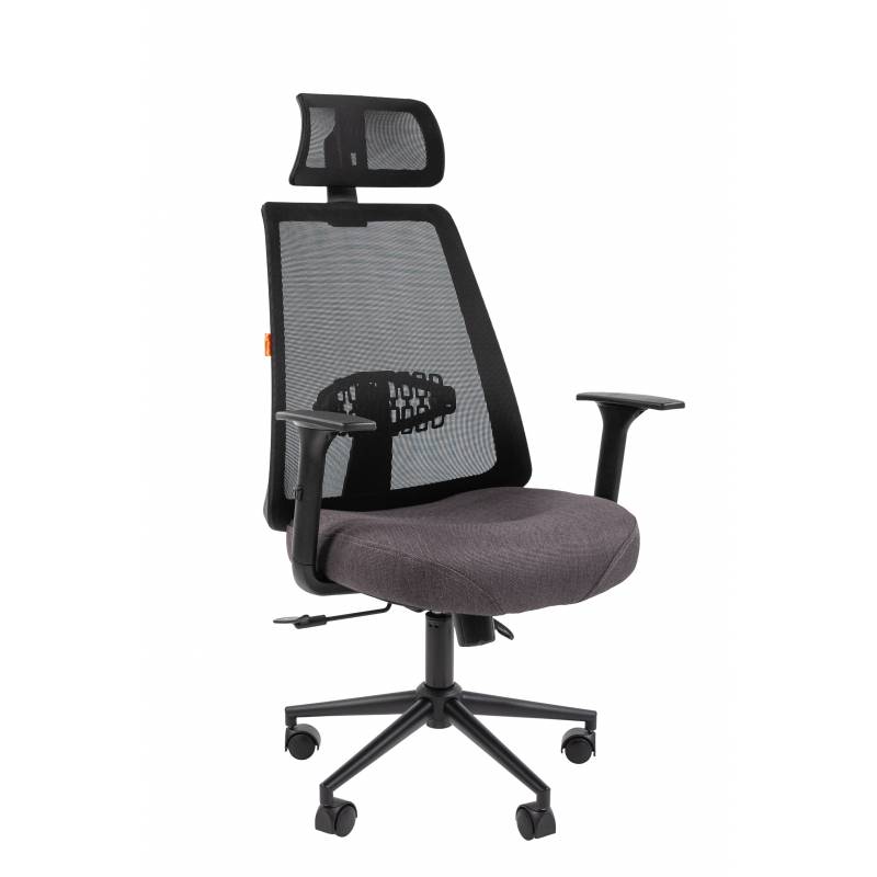 Кресло руководителя Chairman 535 Россия BLACK ткань черный/серый главное фото