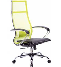 Кресло руководителя МЕТТА Комплект 7 хром салатовое (сетка)