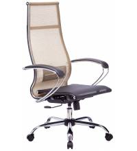 Кресло руководителя МЕТТА Комплект 7 хром Gold (сетка)