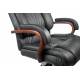 Кресло руководителя Бюрократ T-9925WALNUT/BLACK черный кожа крестовина дерево. Фото товара с разных ракурсов.