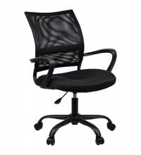 Кресло  "Cargo MG-391", до 130 кг, пятилучие металлическое, ткань/сетка, черное