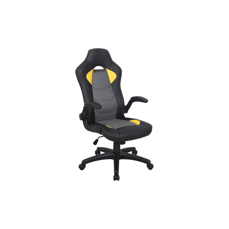 Игровое кресло  "Skill GM-005", откидные подлокотники, экокожа, черное/желтое, 532494 главное фото